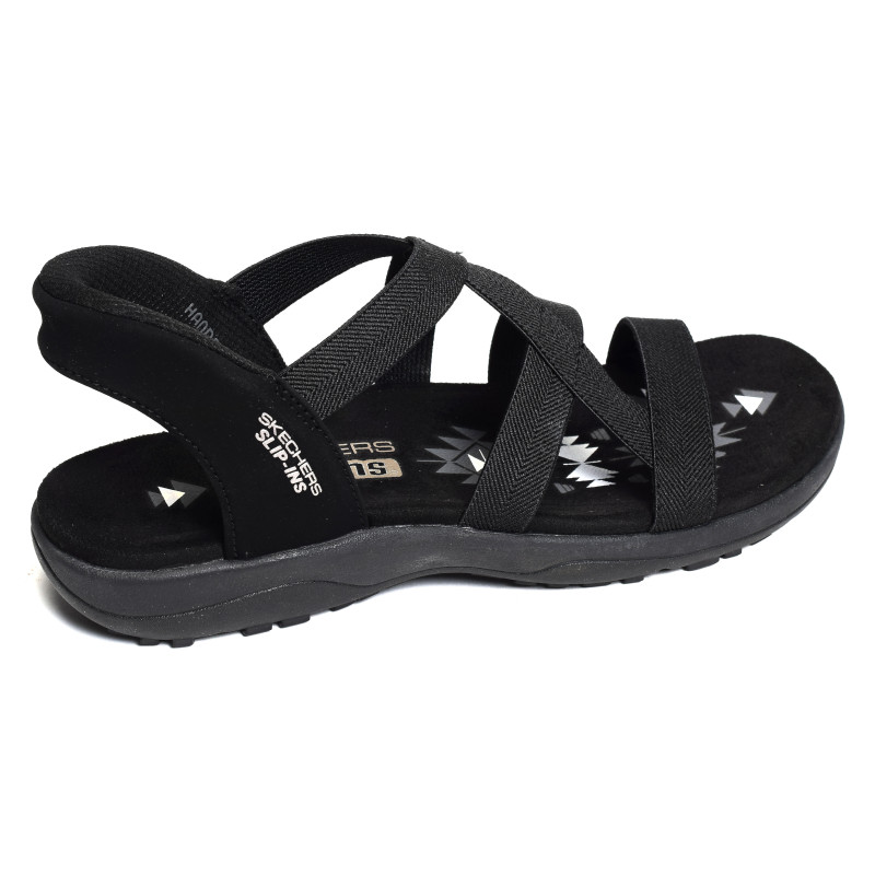 REGGAE SLIIM STRETCH FLEX Noir, Sandales plates Skechers