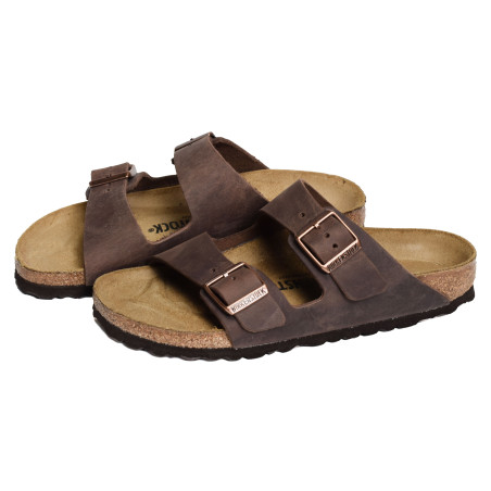ARIZONA CUIR W Marron, Mules Birkenstock