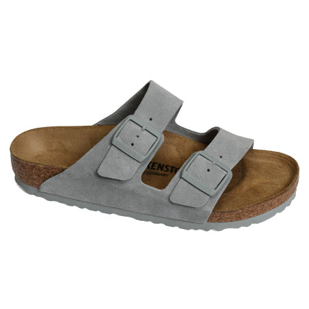 ARIZONA SUEDE Bleu Gris, Mules Birkenstock
