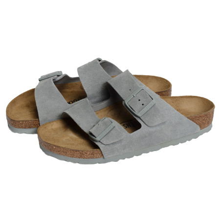 ARIZONA SUEDE Bleu Gris, Mules Birkenstock