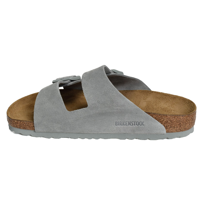 ARIZONA SUEDE Bleu Gris, Mules Birkenstock