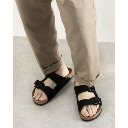 ARIZONA SUEDE Noir, Mules Birkenstock