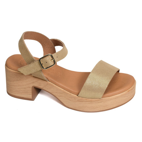 6955 Beige Or, Nu-Pieds à talon Kaola