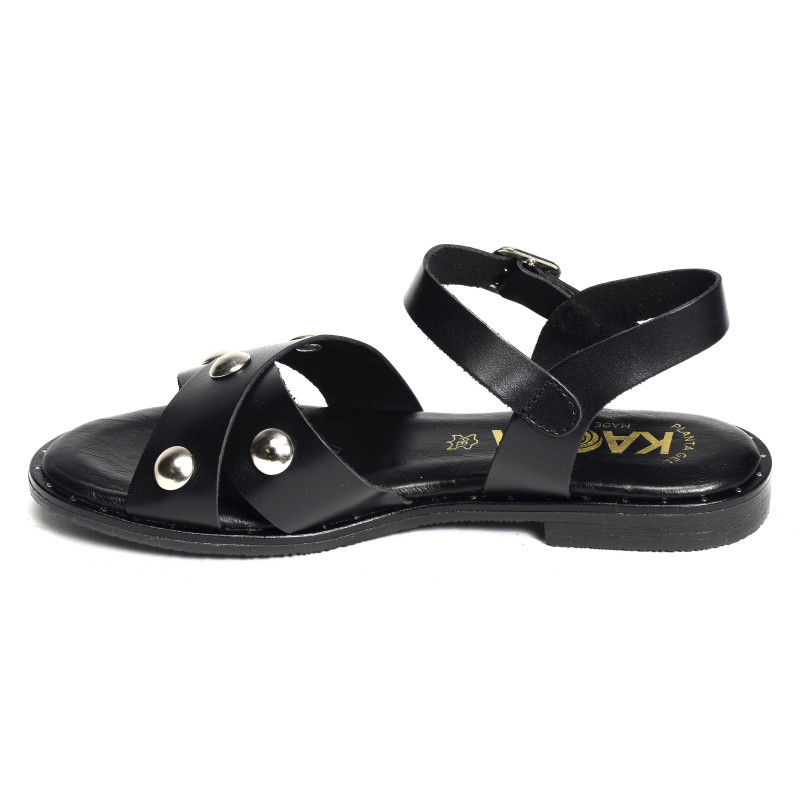 786 Noir, Sandales plates Kaola