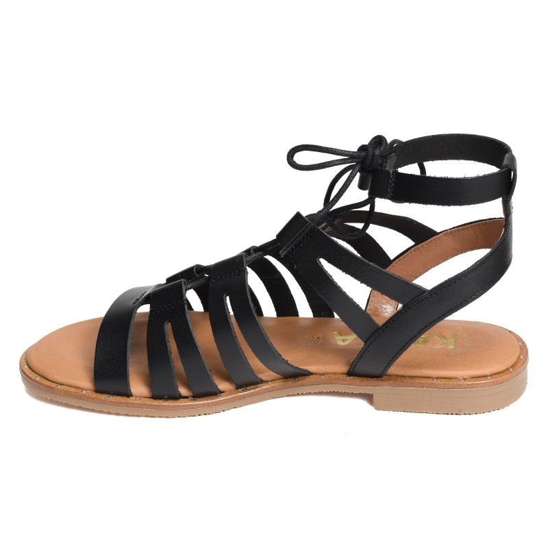 795 Noir, Sandales plates Kaola