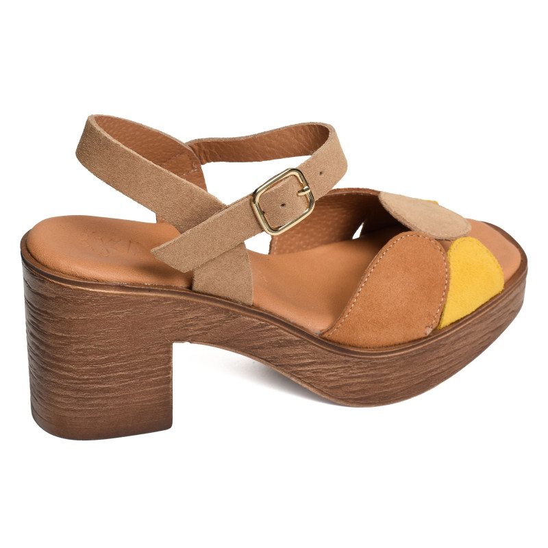 956 Camel Beige, Nu-Pieds à talon Kaola