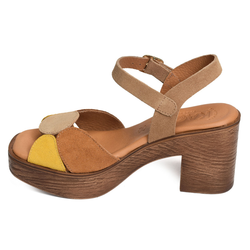 956 Camel Beige, Nu-Pieds à talon Kaola