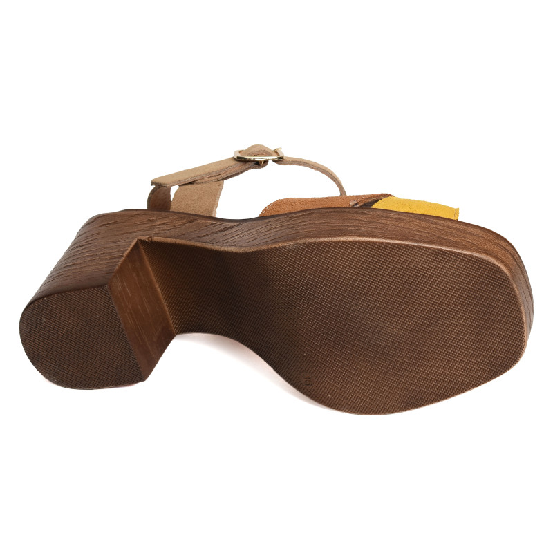 956 Camel Beige, Nu-Pieds à talon Kaola