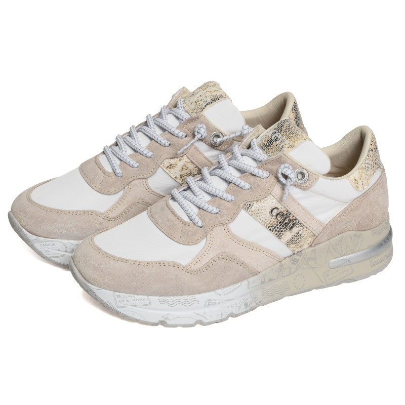 C1274 W Beige Blanc, Sneakers basses Cetti