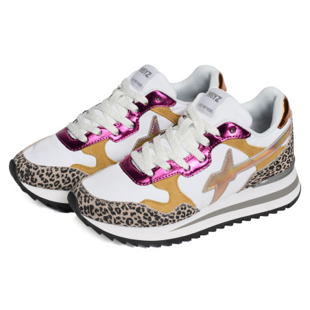 YAK W Blanc Léopard, Baskets running W6YZ