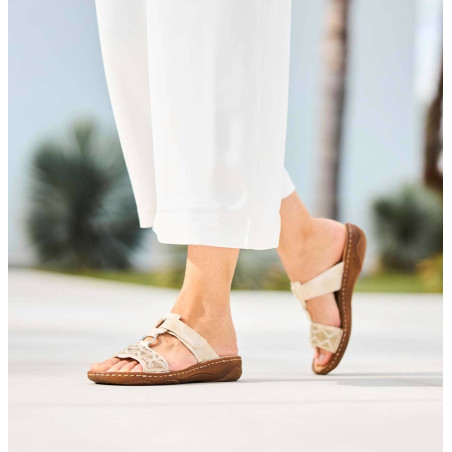 V2864 Beige, Mules Rieker