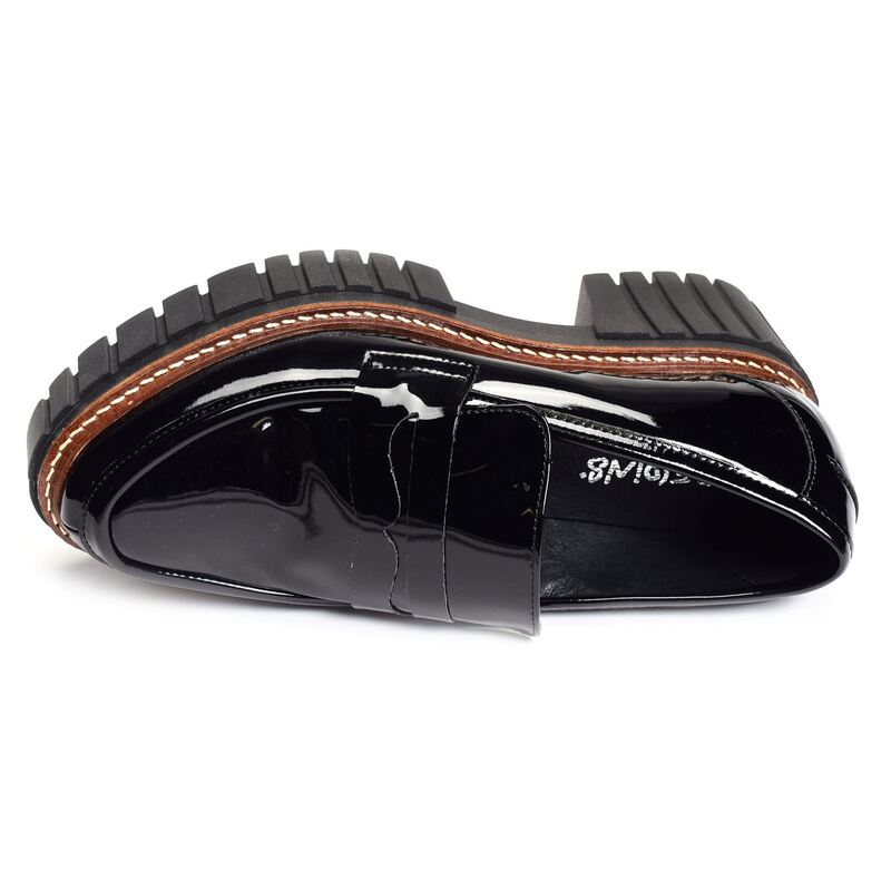 BELINA Verni Noir, Mocassins Reqins