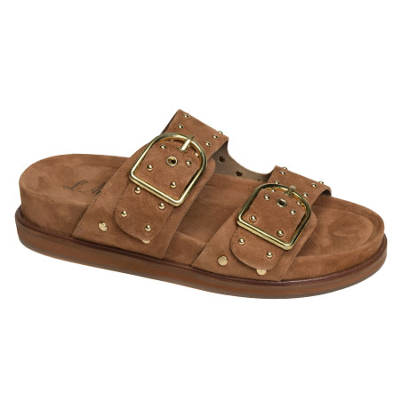 SH2338 Tan, Mules Atelier Tropézien