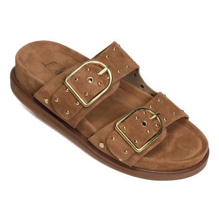SH2338 Tan, Mules Atelier Tropézien