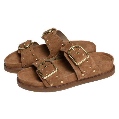 SH2338 Tan, Mules Atelier Tropézien