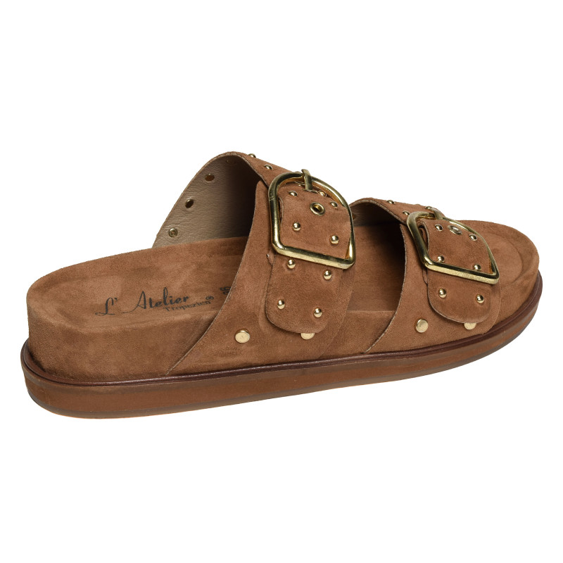 SH2338 Tan, Mules Atelier Tropézien