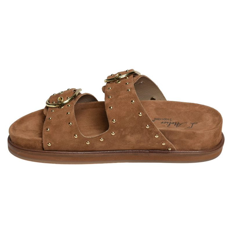 SH2338 Tan, Mules Atelier Tropézien