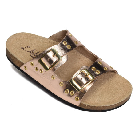 SB2427 Rose Or, Mules Atelier Tropézien