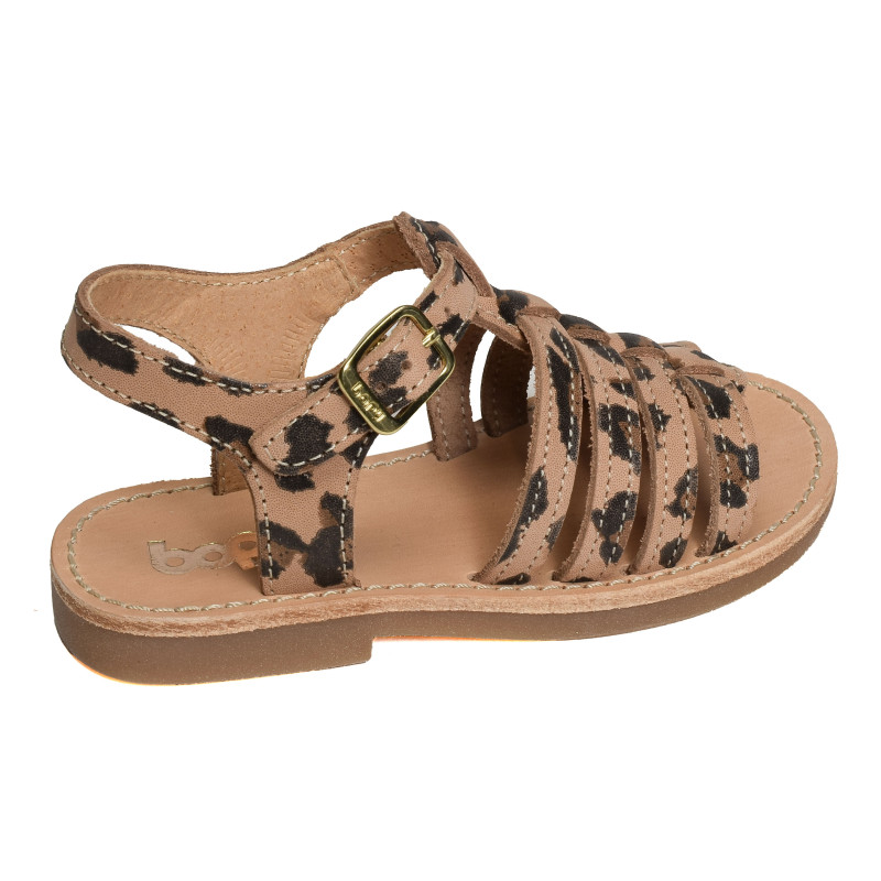 ELIBRAVO Léopard, Sandales plates & Nu-Pieds Bopy