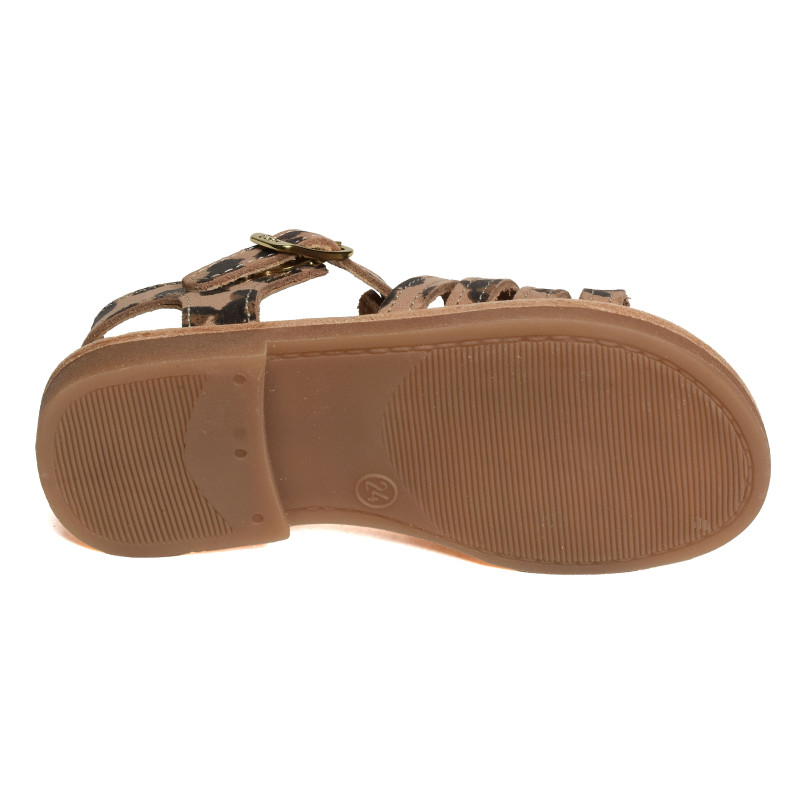 ELIBRAVO Léopard, Sandales plates & Nu-Pieds Bopy