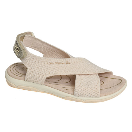 JAZZFIT Beige Or, Sandales plates TBS