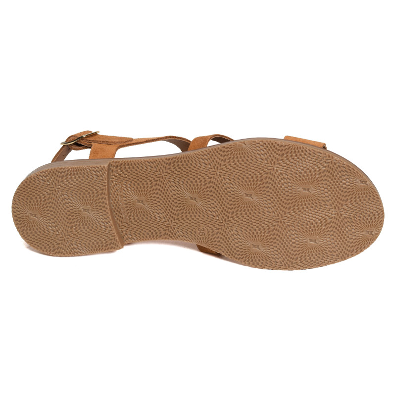 11657 Camel Cuivre, Sandales plates Carla Tortosa