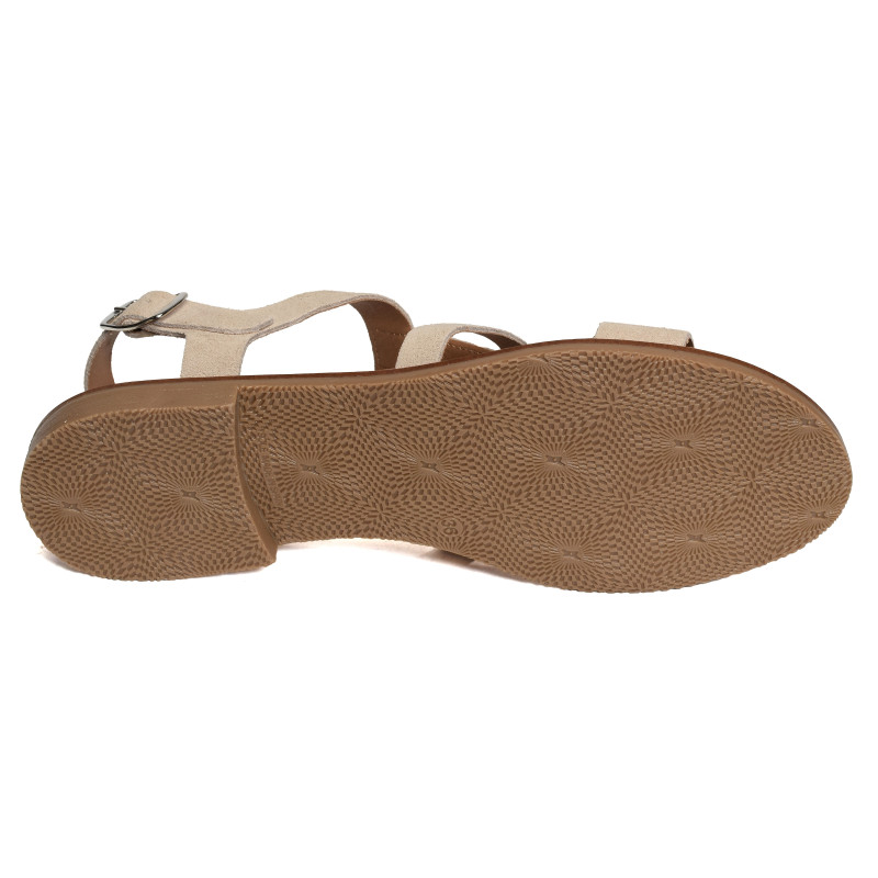 11657 Beige Argent, Sandales plates Carla Tortosa