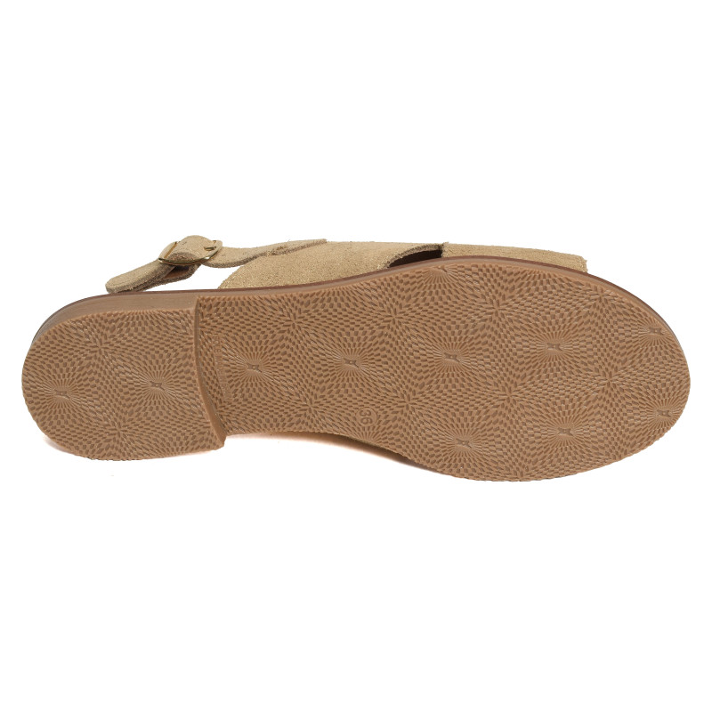 11662 Beige Or, Sandales plates Carla Tortosa