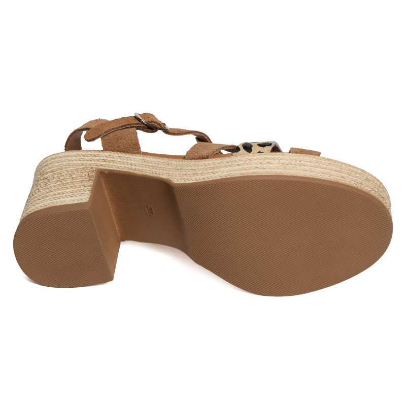 32563 Marron Léopard, Nu-Pieds à talon Carla Tortosa
