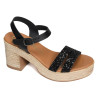 32598 Noir, Nu-Pieds à talon Carla Tortosa