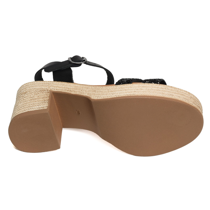 32598 Noir, Nu-Pieds à talon Carla Tortosa