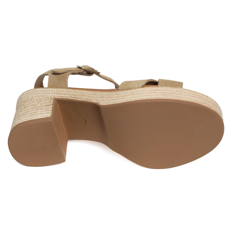 32660 Beige Or, Nu-Pieds à talon Carla Tortosa