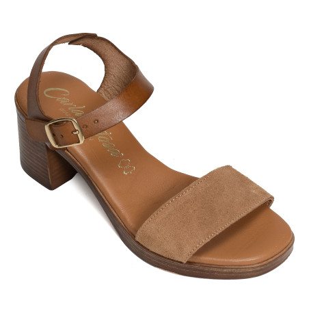 68661 Marron, Nu-Pieds à talon Carla Tortosa