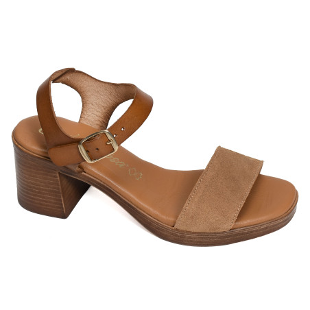 68661 Marron, Nu-Pieds à talon Carla Tortosa