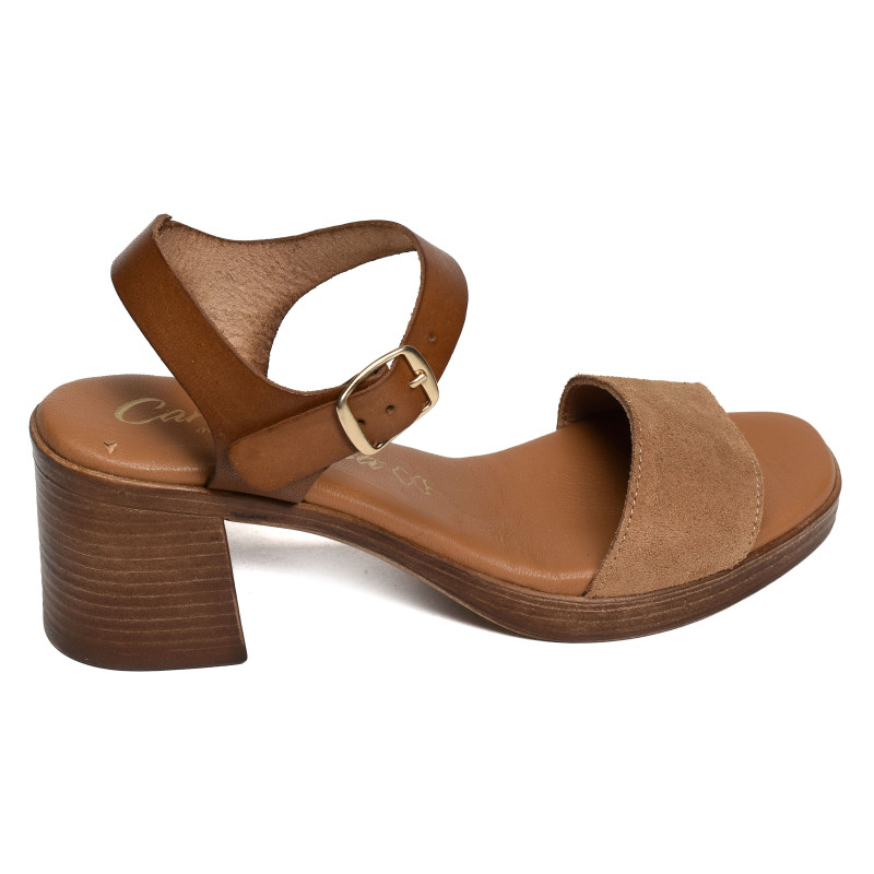 68661 Marron, Nu-Pieds à talon Carla Tortosa
