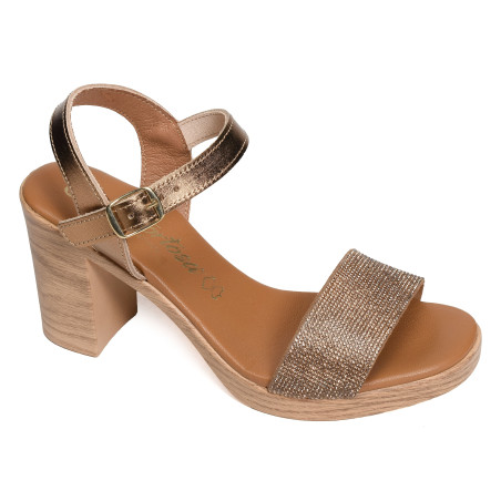 73299 Bronze, Nu-Pieds à talon Carla Tortosa