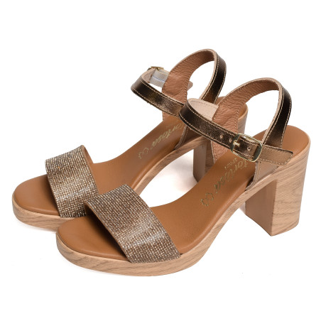 73299 Bronze, Nu-Pieds à talon Carla Tortosa
