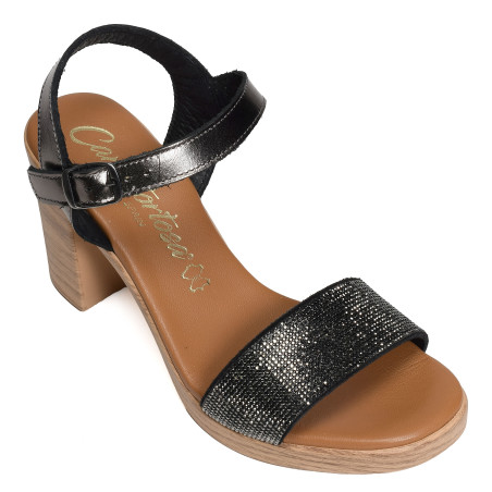 73299 Anthracite, Nu-Pieds à talon Carla Tortosa