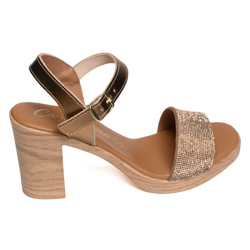 73299 Bronze, Nu-Pieds à talon Carla Tortosa
