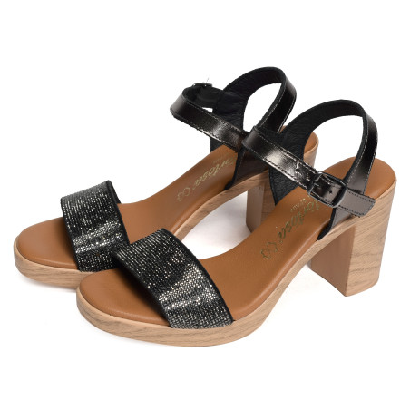 73299 Anthracite, Nu-Pieds à talon Carla Tortosa
