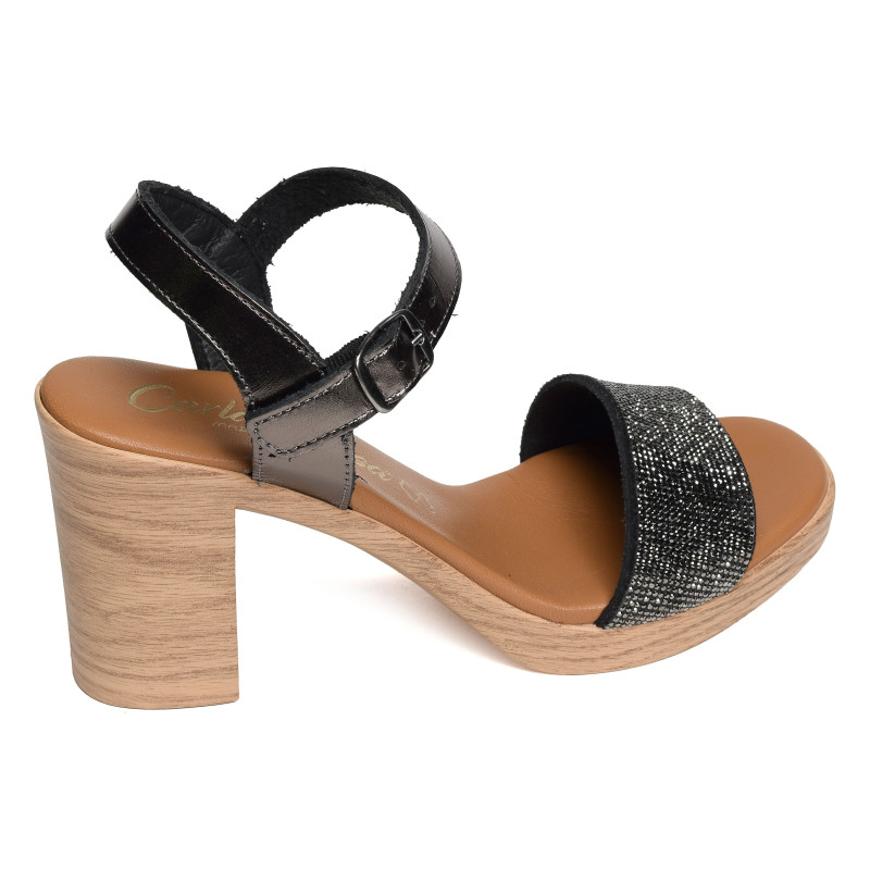 73299 Anthracite, Nu-Pieds à talon Carla Tortosa