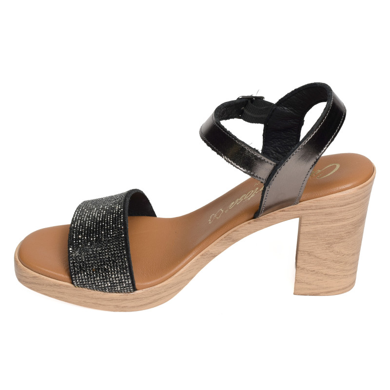 73299 Anthracite, Nu-Pieds à talon Carla Tortosa