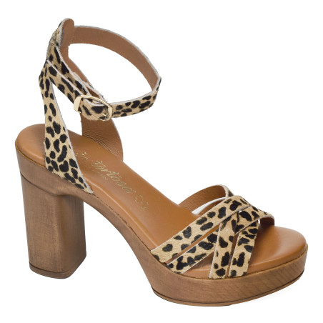 94676 Léopard, Nu-Pieds à talon Carla Tortosa