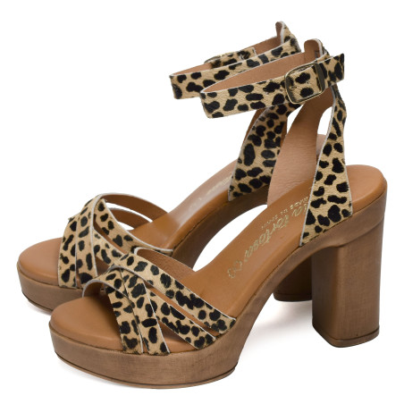 94676 Léopard, Nu-Pieds à talon Carla Tortosa