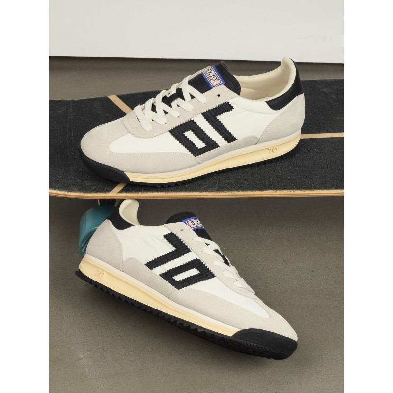BARKLEY JOGGER MEN Blanc Noir, Baskets running Back 70