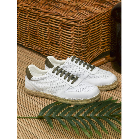 BOSTON Blanc Kaki, Sneakers basses Bayona