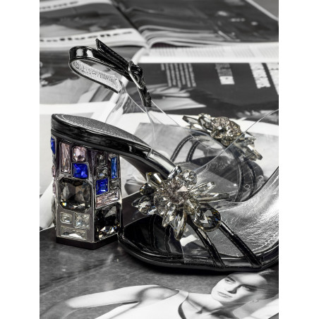 MISSY 380 Noir, Nu-Pieds à talon Laura Vita
