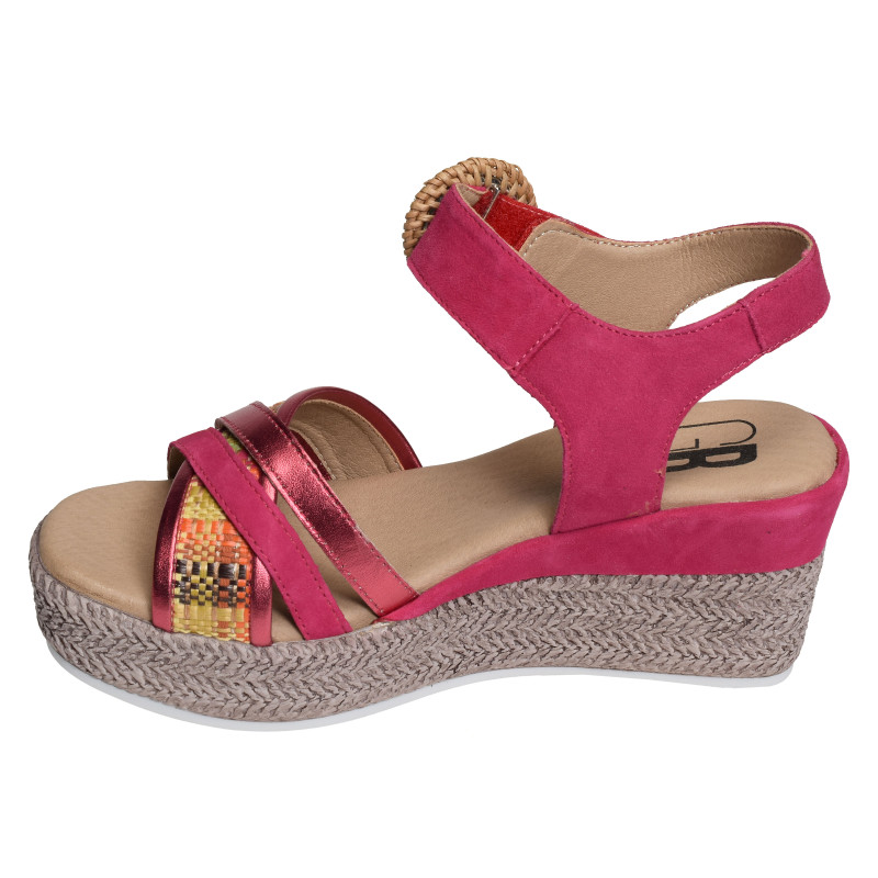 VIABUSY Fuchsia, Sandales compensées Geo Reino