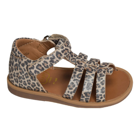 POPPY STRAP Léopard, Sandales plates & Nu-Pieds Pom d'Api
