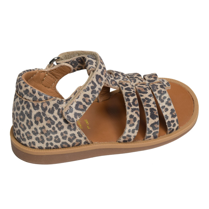 POPPY STRAP Léopard, Sandales plates & Nu-Pieds Pom d'Api